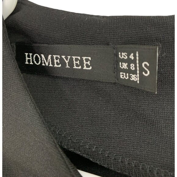 Homeyee Womens Black Peplum Dress Size S US 4 RAA10426 NWOT - Picture 4 of 9